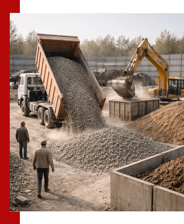 Доставка нерудных материалов с погрузкой и разгрузкой в Карпинске