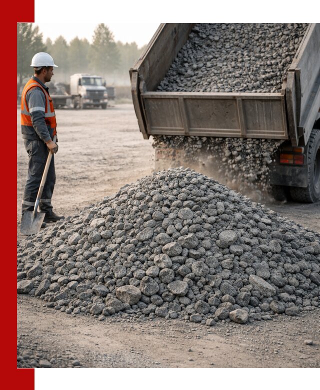 Гранитный щебень фракции 100–201 для строительства в Карпинске