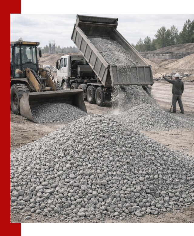 Доставка известнякового щебня фр. 5–20 в Карпинске