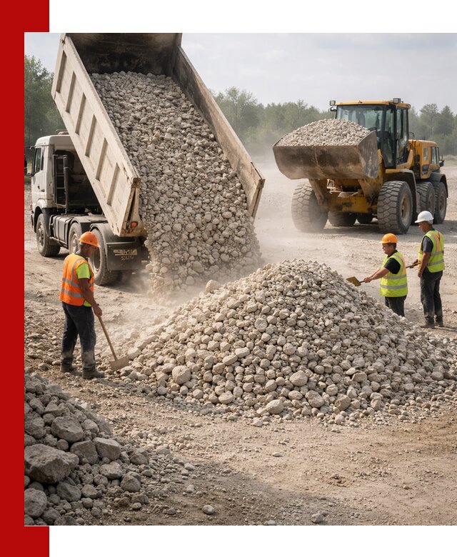 Доставка известнякового щебня фр. 40-70 в Карпинске