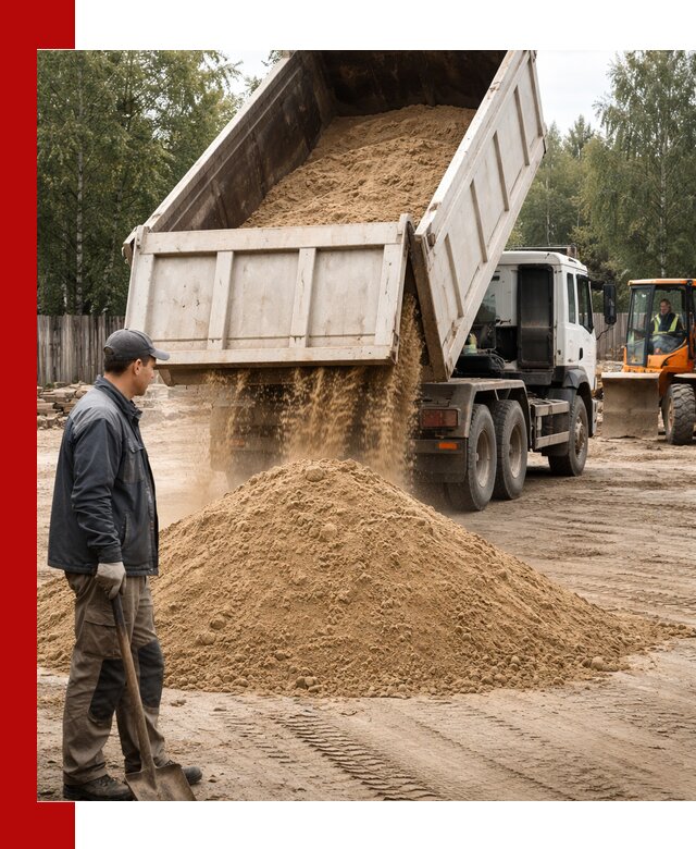 Доставка и продажа песка с разгрузкой в Карпинске