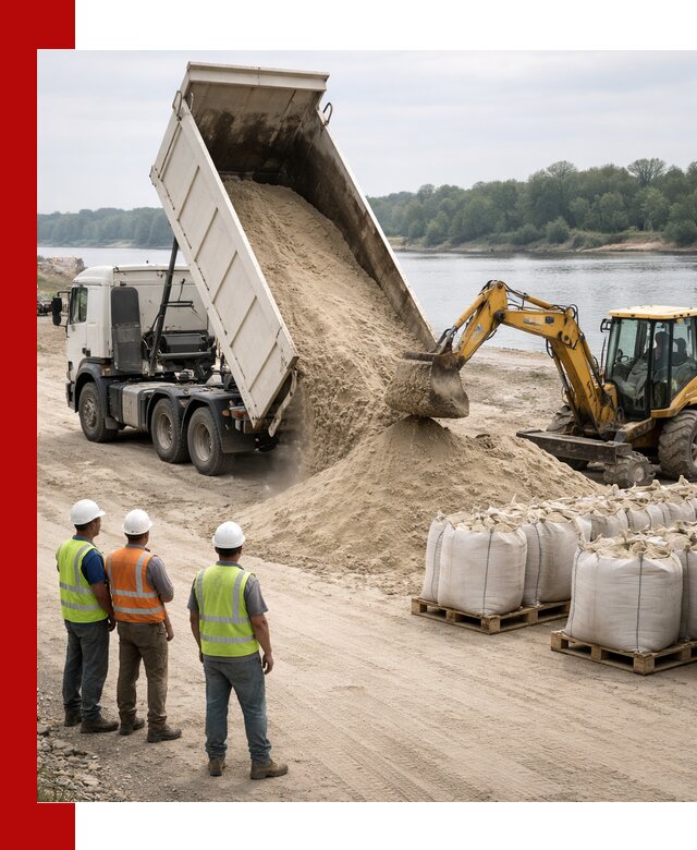 Доставка речного песка в Карпинске самосвалами и погрузкой
