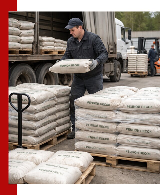 Речной песок в мешках с доставкой в Карпинске