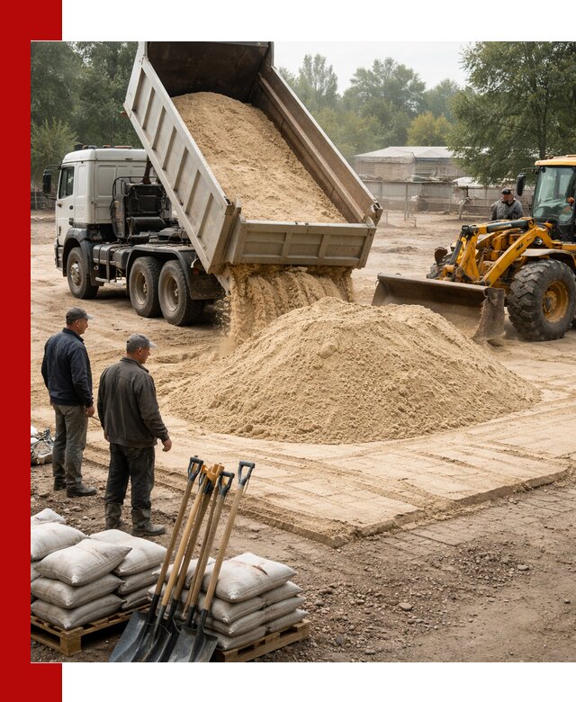 Доставка мытого песка в Карпинске с самосвалами по выгодной цене