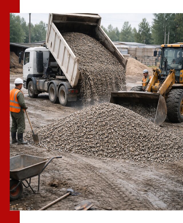 Мытый гравий с доставкой в Карпинске от карьера до участка