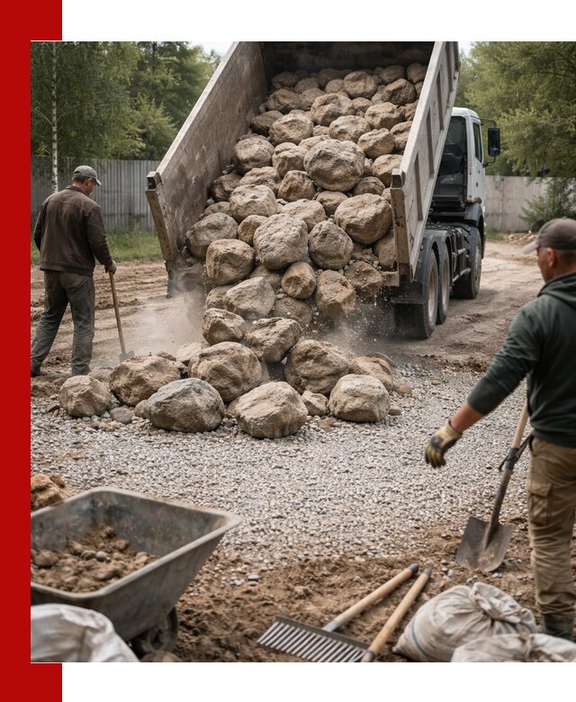 Доставка и укладка булыжника в Карпинске