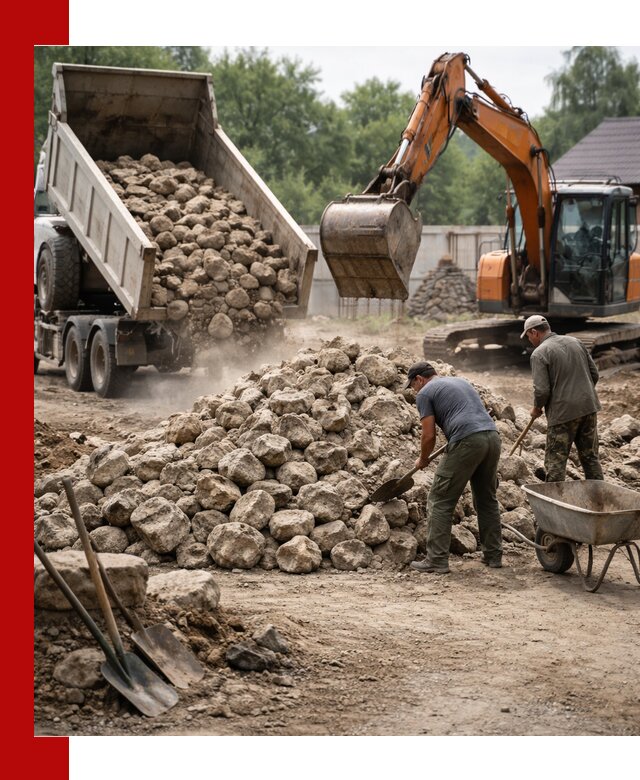 Доставка и разгрузка бутового камня в Карпинске