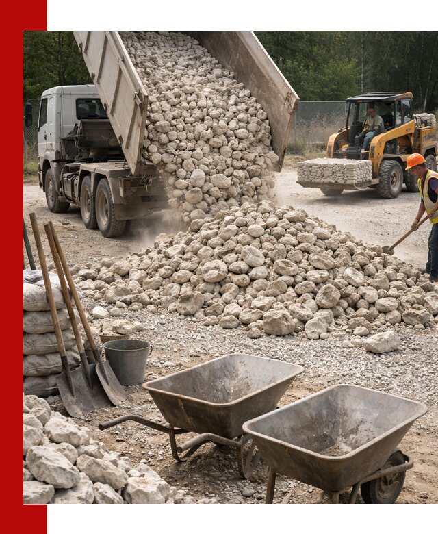 Доставка и продажа бутового известнякового камня в Карпинске