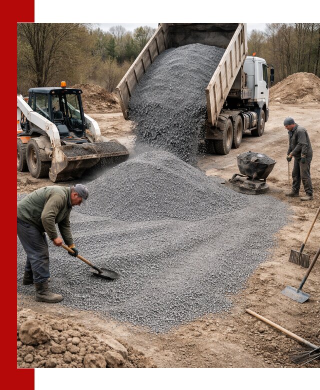 Отсев для подсыпки в Карпинске — доставка и подсыпка на участок