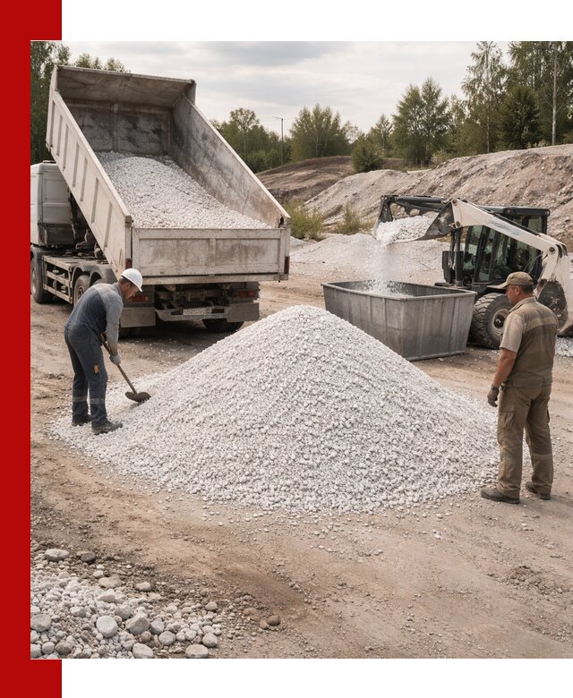 Доставка и продажа белой мраморной крошки в Карпинске