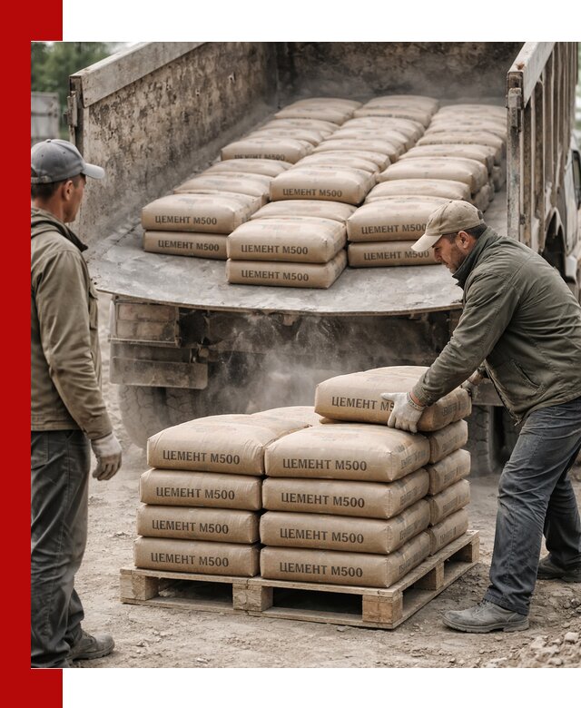 Цемент М500 с доставкой самосвалом в Карпинске