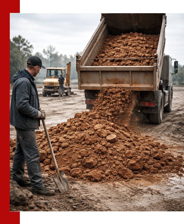 Глина для засыпки в Карпинске с доставкой самосвалами