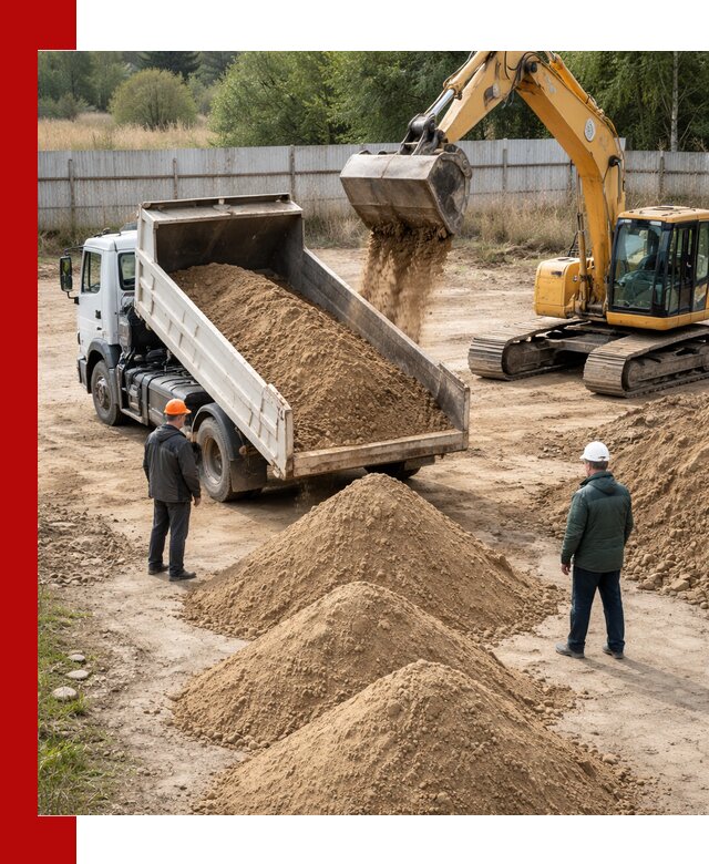Доставка супеси вагонными и автопартиями в Карпинске