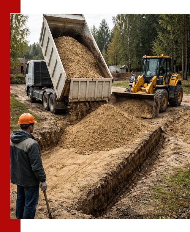 Доставка песчаного грунта в Карпинске для строительных работ