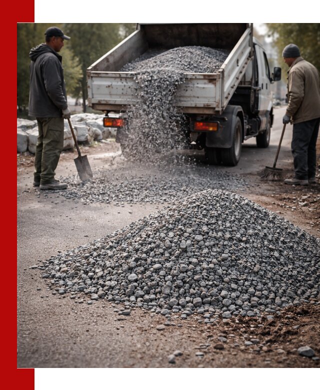 Гранитная крошка для посыпки дорог и тротуаров в Карпинске