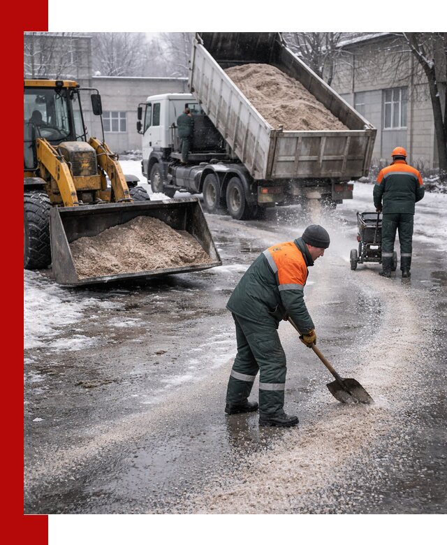 Реагент против гололеда с доставкой и нанесением в Карпинске