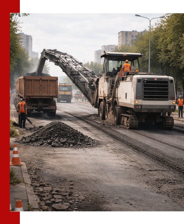 Фрезерованный асфальт в Карпинске — удаление и вывоз старого покрытия