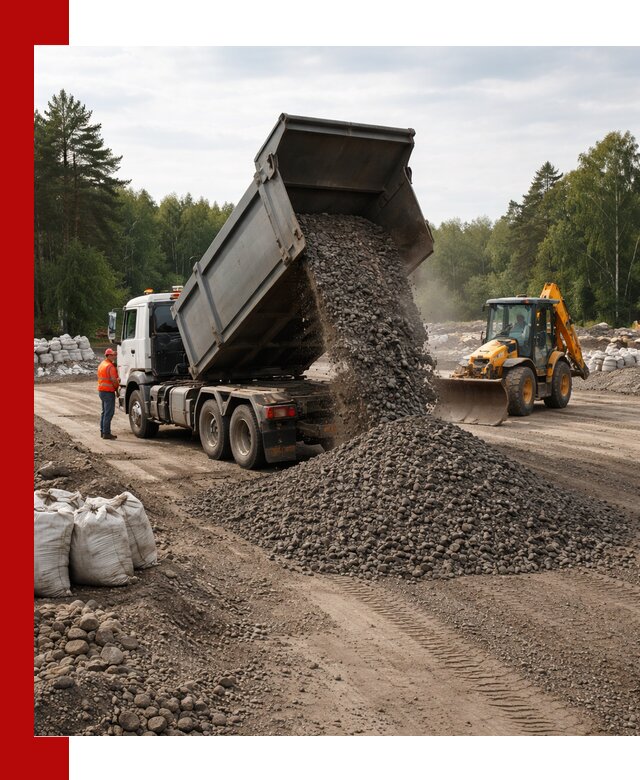 Доставка дробленого асфальта в Карпинске для дорожных работ