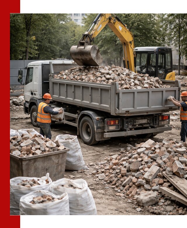 Вывоз строительного мусора в Карпинске с самосвалами и контейнерами