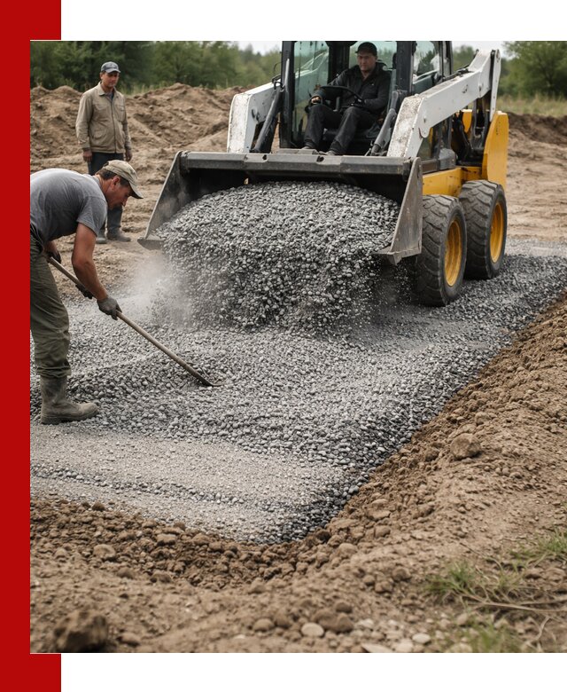 Устройство щебеночной подушки в Карпинске для дорог и фундаментов
